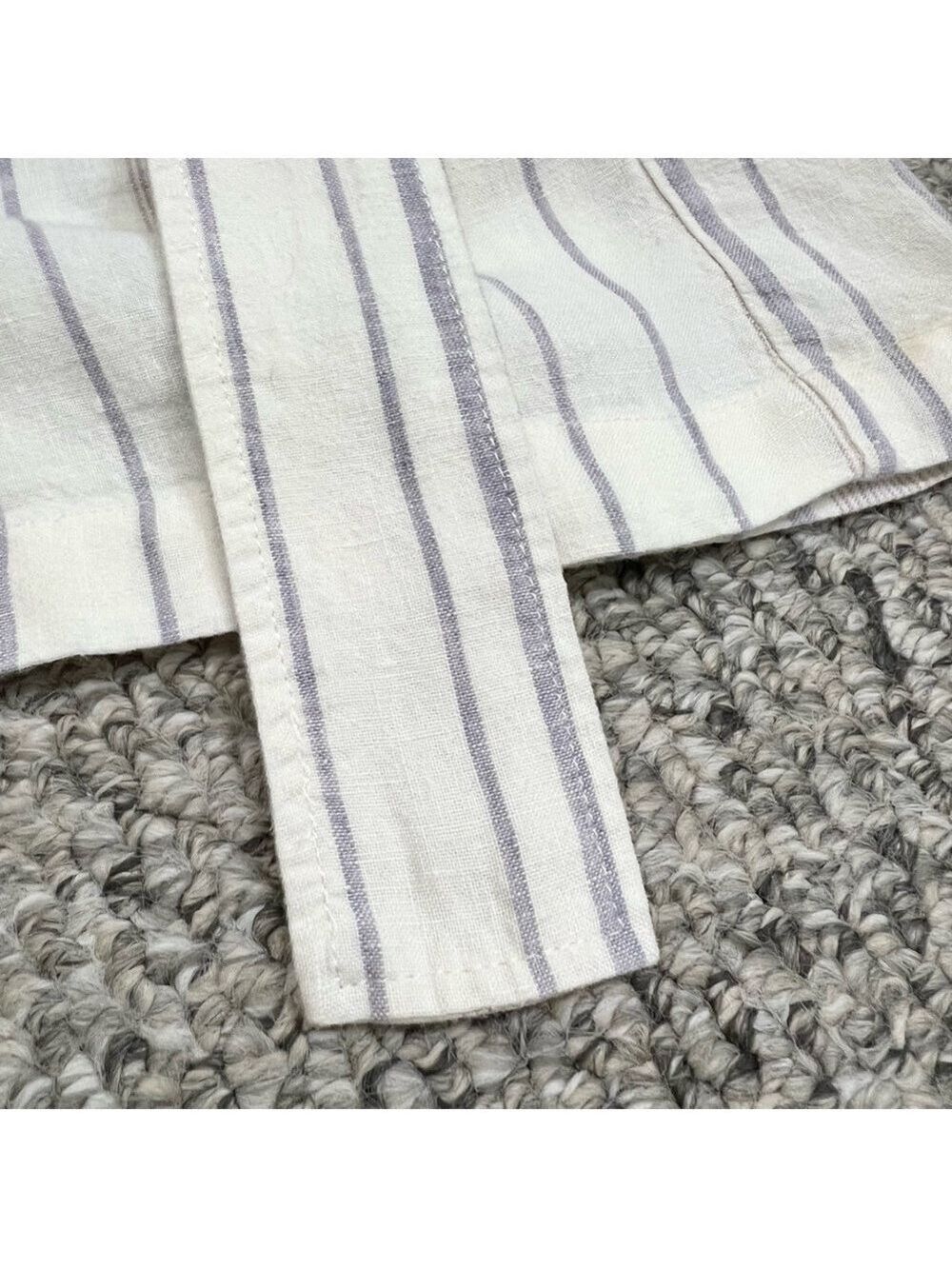 Aritzia Wilfred Gelas 100% linen striped belted paper bag shorts 2 - Picture 7 of 11